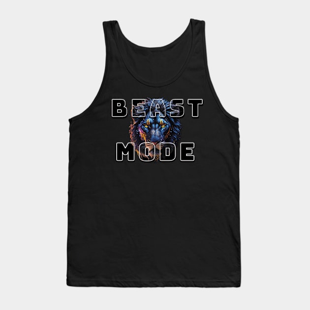 Beast Mode Gym Motivation Lion Tank Top by Marvinor